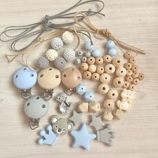 Schnullerkette Bastelset Starterset Silikon Holz Junge