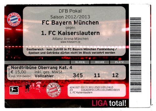 Ticket pokal bayern - münchen,