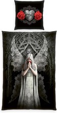 Anne Stokes Bettwäsche-Set 135x200 80x80 Baumwolle Fantasy Gothic Engel Rose