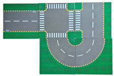 5x Lego Town City Strassenplatten Platten Kurve 32x32 große Platte Grün