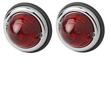 2x Positionsleuchte 12V&24V Leuchte für Oldtimer Traktor Rot Chromoptik