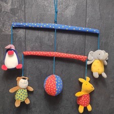 Sigikid Mobile Soft Tiere Elefant Bär Pinguin Hase • Rassel Mobile Stofftiere  