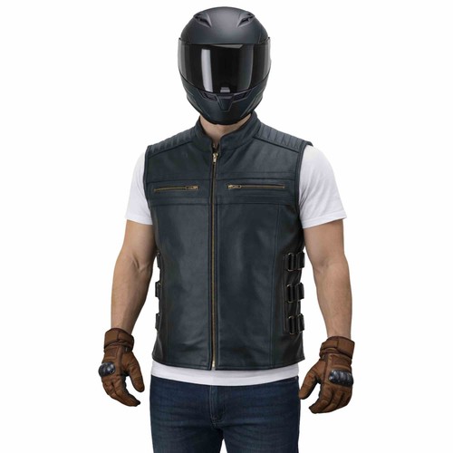 Herren bikerweste schwarz - herren,