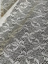 Vorhang Gardinen Fenster Stoff Schal meterweise weiß Höhe 1,50 m florales Muster