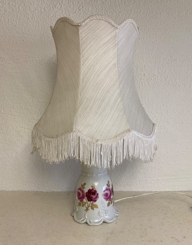 Tischlampe porzellan weiss mit - porzellan,