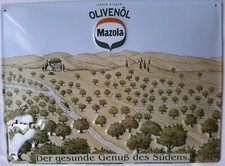 Blechschild Werbetafel Mazola "Der gesunde Genuss des Südens" Vintage - NEU