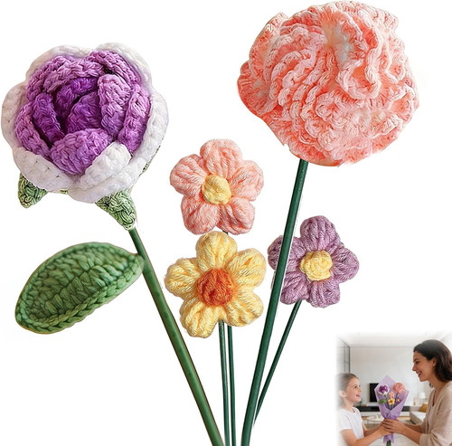Häkelblumen strauß stück - strauß, 5