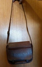 Alte Leder Umhängetasche, Aktentasche, Shabby Look