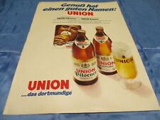 UNION Bier  , Reklame 1972 , Werbung  Druck , Nostalgie / Vintage Print  , A 526