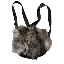 DIAVOLEZZA Damen Tasche,Pelztasche mit Echtfell Fuchs u.Leder,grau