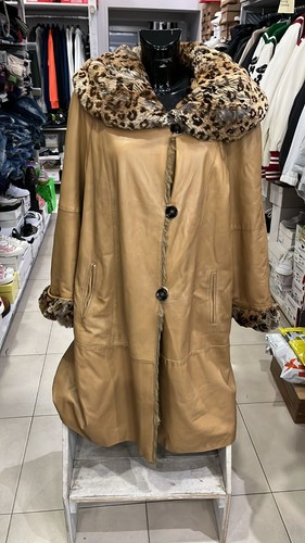 Damen leder mantel kamelfarben - damen,