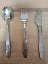 DDR Kinderbesteck Kinder Besteck  ABS Rostfrei Biene Elefant Katze  Vintage