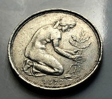 50 PFENNIG MÜNZE  1972 J - RARITÄT