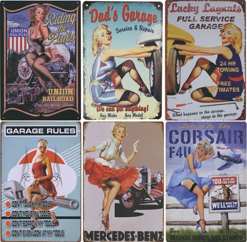 Blechschild pinup eisenbahn - blechschild, "pinup"
