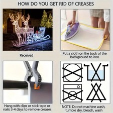 Weihnachtsbanner Rentier Schlitten Elch Lichter Party Fotohintergrund Vinyl