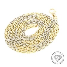 Wert 10.630,- Massive Königs Kette 585 / 14 Karat Gelb Weiß Gold 80,5 cm xxyy