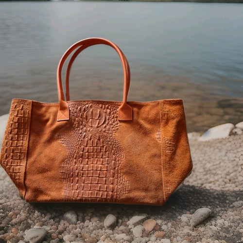 Orange ledertasche aus italien - orange,