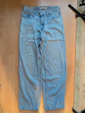 LEVI'S Baggy Dad BIG E Womens Jeans Blue Loose Skinny Stone Wash W26 L32