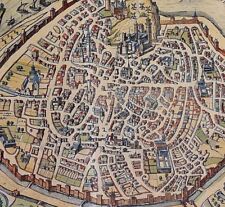 Alt-Kolorierter Kupferstich 1575: AVIGNON > Vogelperspektive v Braun & Hogenberg