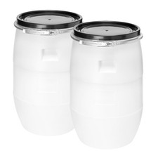 Set 2x 60 Liter Weithalsfass HDPE Lebensmittel Fass mit Deckel GD-0122