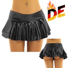 DE Damen Glänzend Kurzer Rock