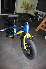 GHOST POWERKID 12" Kinderfahrrad metallic blue/metallic yellow - glossy XXS