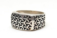 Ring Bandring Silberring Silber 925 Algiz Rune Ring