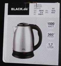 Edelstahlwasserkocher BLACK.DE, 1,7 Liter, 1500 Watt, gebraucht