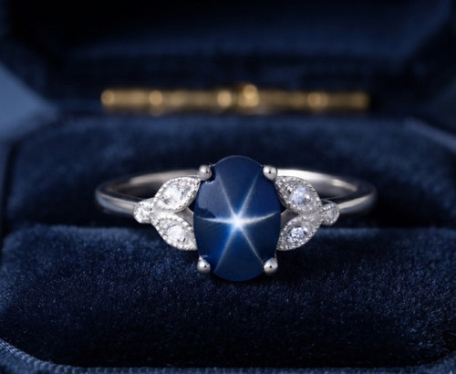 Eleganter blauer stern - blauer, saphir