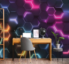 Fototapete Kinderzimmer Junge Sechsecke Gaming VLIES TAPETE XXL + KLEISTER 336