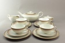 Hutschenreuther Teeservice 4 Personen Favorit 8134 15tlg.Goldrand 4 ringig Kanne