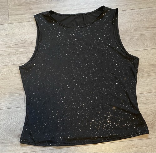 ärmelloses glitzer shirt - ärmelloses, glitzer-shirt
