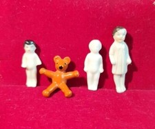 K37) Minuatur Badepuppe Porzellan Teddy Holz Antik für die Puppenstube 2,5-4cm