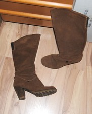 TAMARIS wadenhohe Stiefel cognac-farbenes Wildleder Gr. 37 getr.