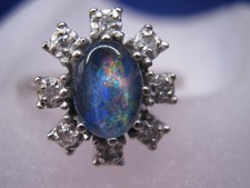 Vintage Opal Diamant Cluster