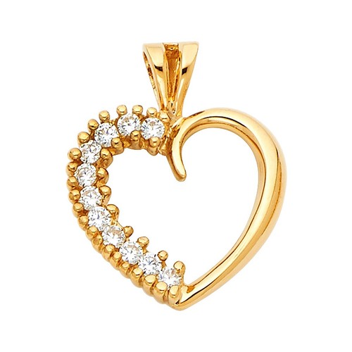 14k gelbgold zirkonia herz - 14k,
