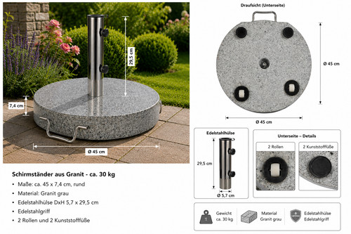 Granit sonnenschirmständer - granit,