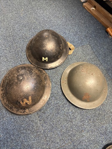 Ww2 british trio helmets - ww2,