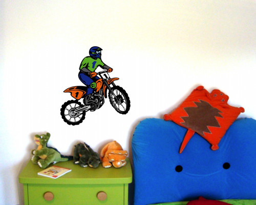 Buntes motocross wandtattoo - motocross,
