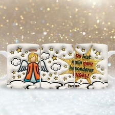 Tasse Schutzengel mit Name personalisierbar, Kaffeebecher Engel Geschenke