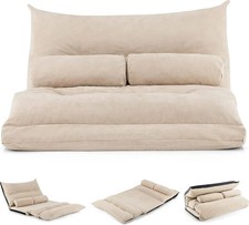 Costway HU10129BE Schlafsofa Beige, 3-in-1 klappbar, RL 42-fach verstellbar Neu
