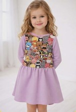 Kinderkleid Lila mit Tiermotiv