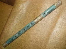 alt Paket-Silber Jade Querflöte Flöte mit Löwenkopf & Phoenix & Drachen Statue *