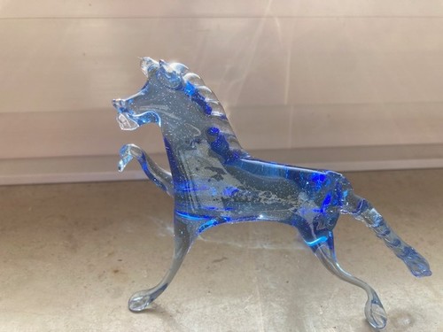 Tierfigur blau glasobjekt - tierfigur,