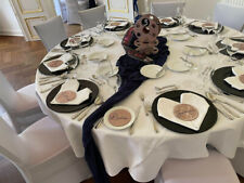 Hochzeit Stoffe weiße Spitze und dunkelblaue Leinen-Läufer