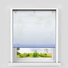 Voile Raffrollo ohne Bohren Raffgardine mit Ösen Farbverlaufvorhang Küche Modern