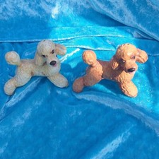 2 Hunde Pudel Keramik Salz -
