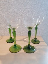 4 alte Weingläser Champagner