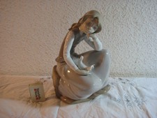 Lladro by Nao Porzellan Figur Mädchen mit Taube aus Sammlung