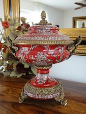 Luxus Deckelvase Porzellan